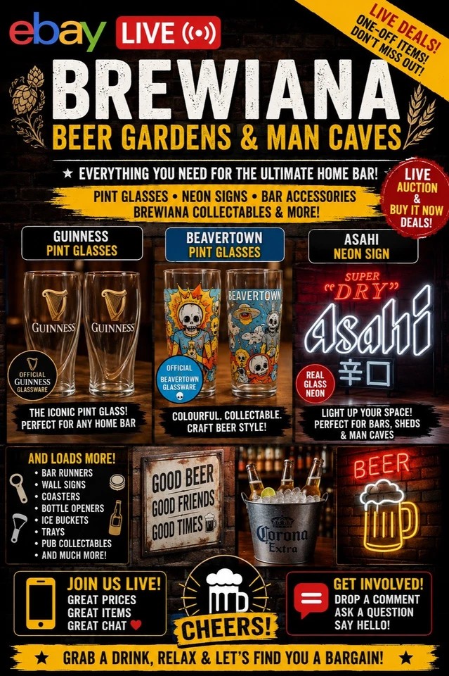 Home Bar / Man Cave show. Signs, glasses, bar runners and more