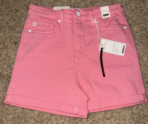 Judy Blue Jean Shorts Womens M Pink High Waisted Tummy Control Denim NWT