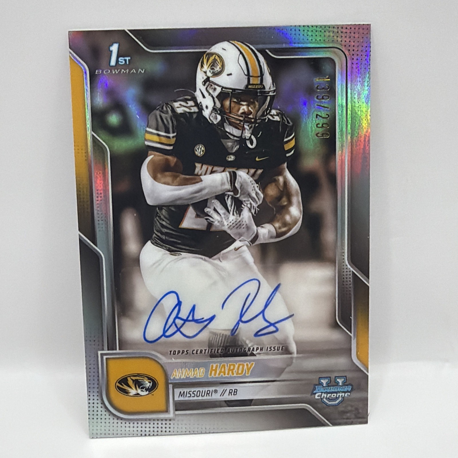 2025 Bowman Chrome U 1st  Auto Refractor Ahmad Hardy #BCA-AHA /299 Missouri