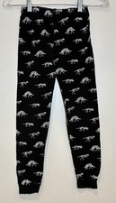 Dolphin  Fish Kids Boys Dinosaur Print 100 Cotton Pull On PJ Pants Black Sz 12