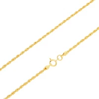 14K Yellow Gold 1mm-4mm Laser Diamond Cut Rope Chain Necklace Men Women 16"- 30"