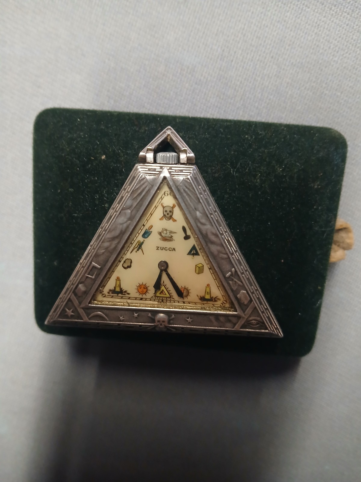 RARE ANTIQUE ZUCCA TRIANGLE TRIANGULAR MASONIC PO… - image 8