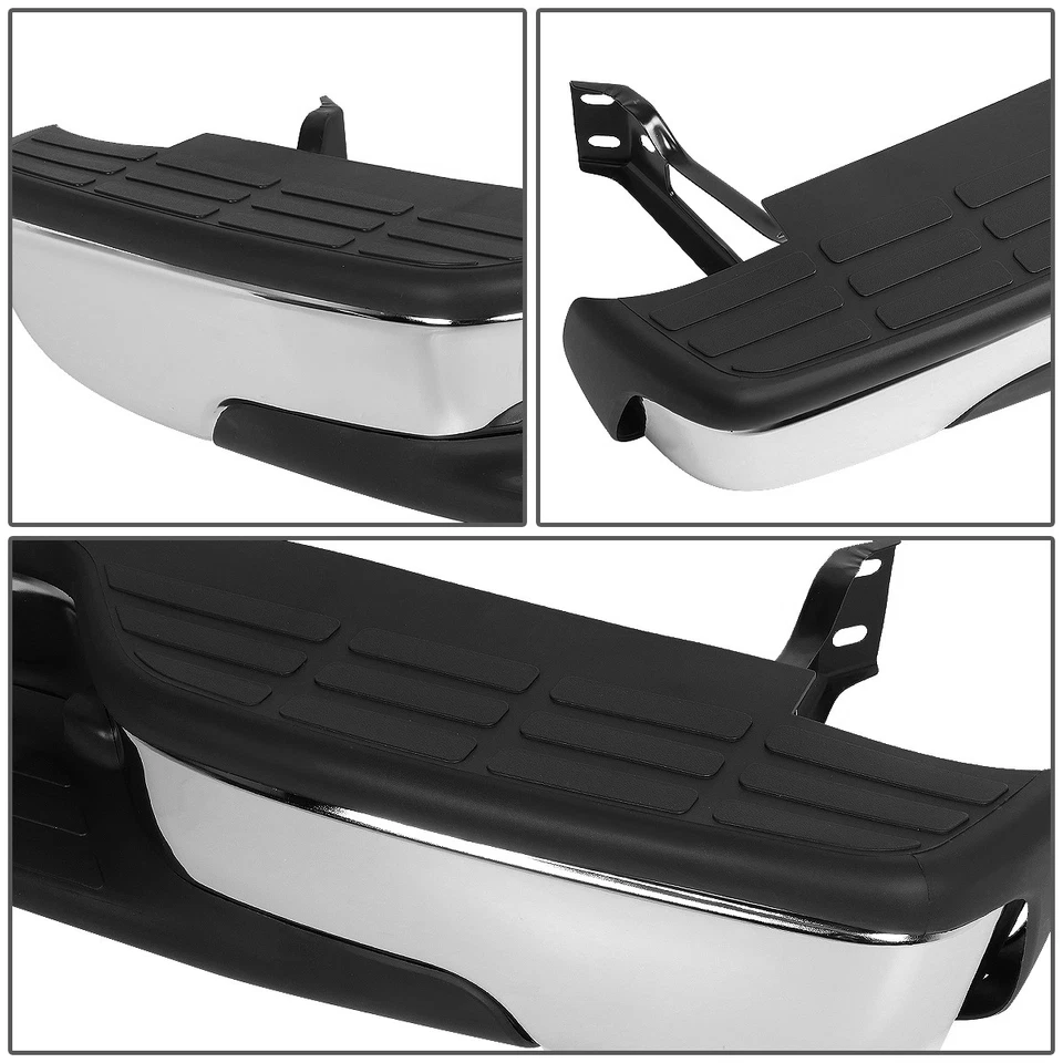 For 99-07 Chevy Silverado GMC Sierra 1500 2500 Chrome Complete Rear Step Bumper - Image 4 of 4