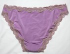 Purple Satin Panties with Beige Lace by Hertex - Size Large — photo 4