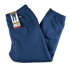 Eddie Bauer Jogger Pants Mens XL Blue Faux Shearling Lined Sweatpants Warm