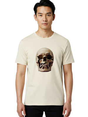 Skull-With-Snakes Mens Graphic Tee, 100% Cotton, Casual Summer Wear