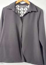 Blazer Maria Calderara taglia 3 grande aperto nero crepe carriera Italia Luxury Corp