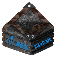 23ft Round Swimming Pool Net Screen, Fine Mesh Leaf Cover, Sunshade with Rein...