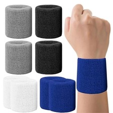 2x Sport Cotton Wristbands Wrist Bands Sweatbands Sweat Training Tennis Gym Yoga