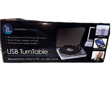 Innovative Technology ITUT-201 USB Turntable Record From Vinyl To PC/Mac Via USB