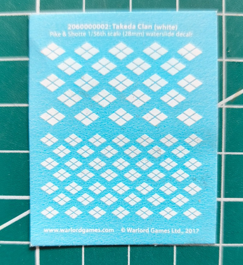 Takeda clan (white) transfers / decal / décalcomanies