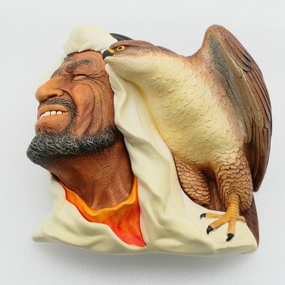 Bossons Chalkware Head Wall Hanging - DESERT HAWKS - vintage 1961