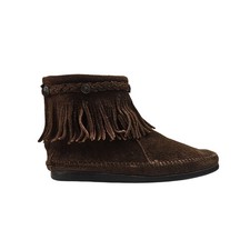Minnetonka Brown Fringe Moccasin Boots Size 7