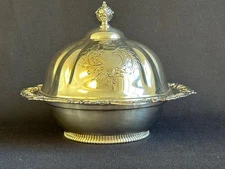 Vintage Middletown Plate Co. Quadruple Plate 3-Piece Butter Dish