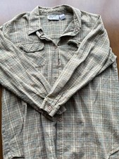 Reynolds green and beige plaid cotton button-up shirt, size L