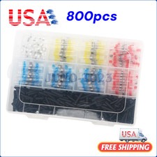 800PCS Waterproof Solder Seal Heat Shrink Wire Butt Terminal Connectors Kit Set