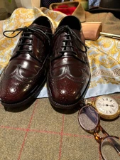REFURBISHED CLEAN FLORSHEIM WINGTIP Dress Shoes CORDOVAN Leather Men Size 10 D