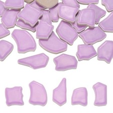 250g/0.55LB 0.79"-1.57" Irregular Ceramics Mosaic Tiles, Light Purple