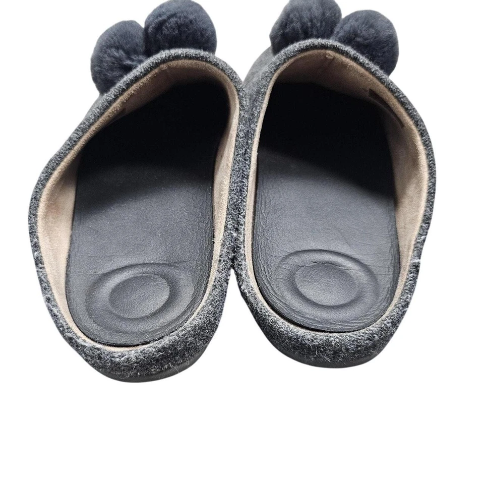 FitFlop Zapatos Mujer 8 Gris Pom Mula Zapatillas Vellón Cómodo Acogedor Invierno Foto 4 de 4