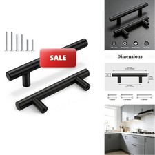 Gobrico 30 Pack 3 Inch 76mm Hole Center Cabinet Pulls, Black Kitchen Cabinet