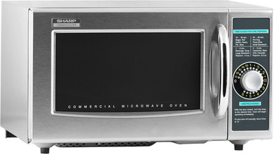 Sharp R-21LCFS Medium-Duty Commercial Microwave Oven with Dial Timer, Stainless