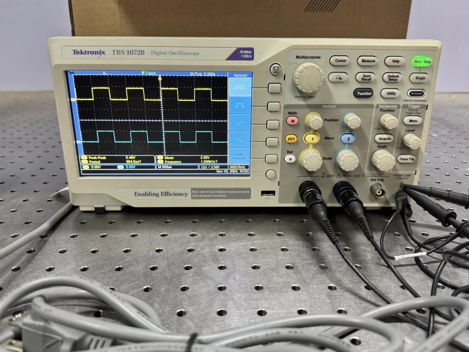 Tektronix TBS1072B 70MHz 2-Ch Digital Oscilloscope w/ TPP0101 Probes  - Image 2 of 4