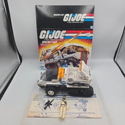 1985 GI Joe Snow Cat Vehicle Complete With Driver Broken Missle Rack With Box
