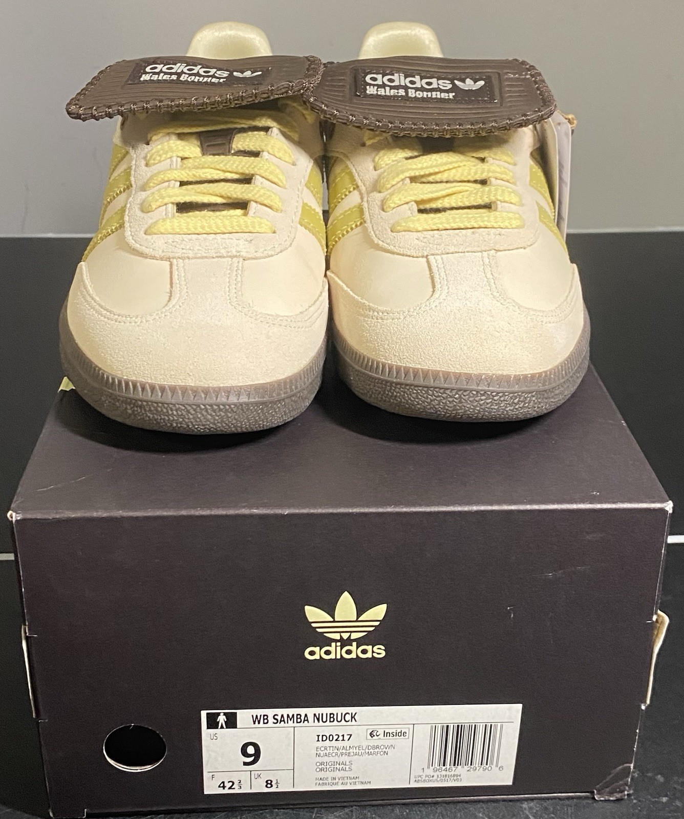 adidas Wales Bonner x Samba Ecru Tint Yellow Nubuck Size 9