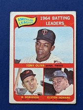1965 Topps - AL Batting Leaders #1 -Tony Oliva Brooks Robinson HOF Elston Howard