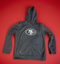 SAN FRANCISCO 49ers NIKE GRAY Sideline Impact Lockup Hoodie Men's Large On-Field