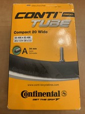 Continental Conti Tube-Compact 20 Wide-34mm Schrader- 20 x 1.9-20 X2.5-NEW