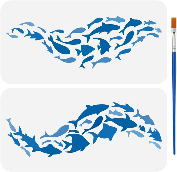 Fisch Malvorlage Set Wiederverwendbar FüR DIY Dekorationen Kinder Erwachsene-image