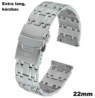 FIREFOX Uhrenarmband 22mm echt vollmassiv Edelstahl Schnellwechsel quick release