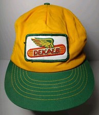 1980s Old Vintage DEKALB FARM SEED PATCH SNAPBACK TRUCKER HAT CAP MADE IN USA