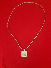 Vintage Sterling Silver Libra Zodiac Pendant With Chain 8.96g