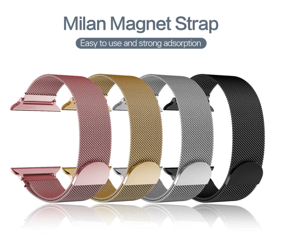 FOLOY Band For Apple Watch 5 4 3 2 38MM 40MM Milanese Loop Bracelet Stainless Steel IE
