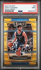 Santi Aldama 2021-22 Panini Select Gold Prizm RC /10 #67 Memphis PSA 9 Jersey #7