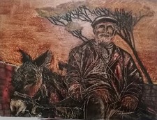 Dipinto a firma di Piccinelli '68 - Ottiglio - Pastore - Sardegna - 