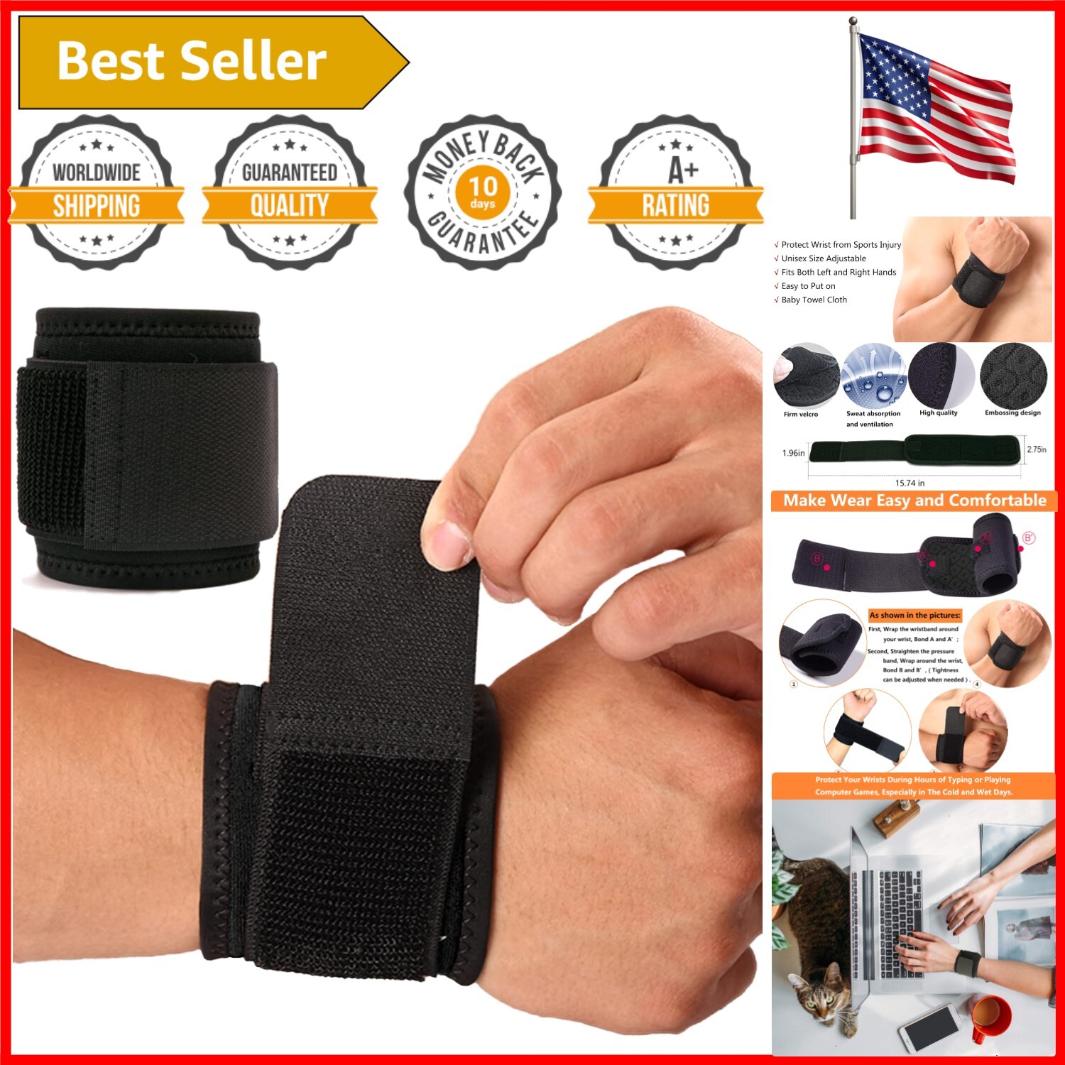 Carpal Tunnel Wrist Support Set - Lightweight & Eco-Friendly for Every Activity