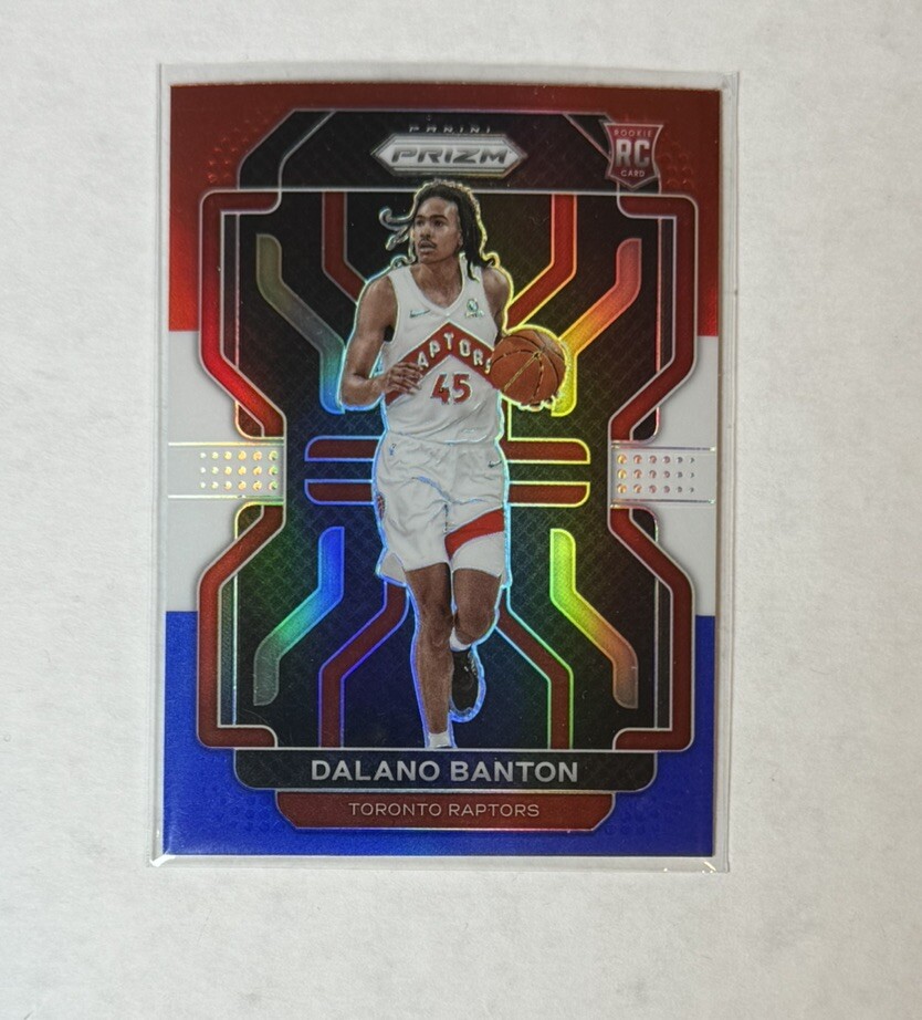 2021 Panini Prizm Red White Blue Dalano Banton Toronto Raptor Rookie RC #328