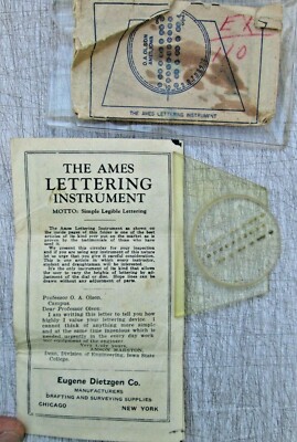 O.A. OLSON The Ames Lettering Instrument Drafting Eugene Dietzen Co. w/Papers 