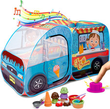 Ice Cream Truck Play Tent for Kids - Pretend Play Toy Food Set - Pop up Icecream