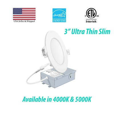 3BRIX 3 Inch - 5W Ultra Thin LED Slim Panel Recessed Downlight 4K-5K Dimmable 