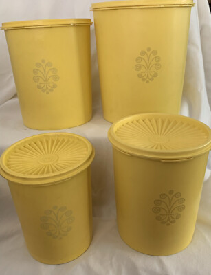 Tupperware Canister Set of Four Harvest Gold #2
