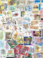 50 verschiedene Briefmarken Fahrrad , Rad , Radsport , Radrennen , Kunstrad