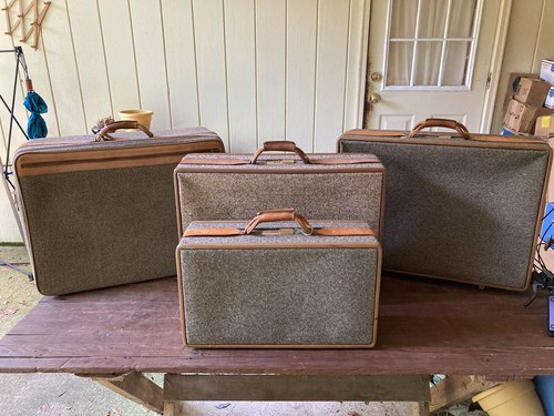 Vintage Hartmann Tweed Luggage Beige 