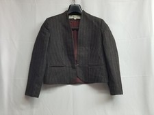 Bert Newman Blazer Jacket Women Lined Stiped Made In USA Brown Size 4