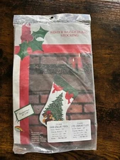 ADCO NIP Vintage Winter Wonderland Felt 14" Christmas Stocking Embroidery Kit