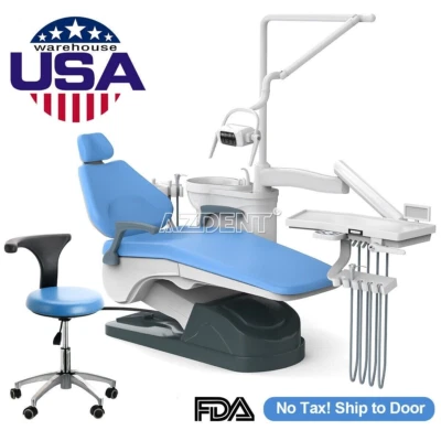 Unidad de silla dental control informático Pu cuero duro + taburete médico USA