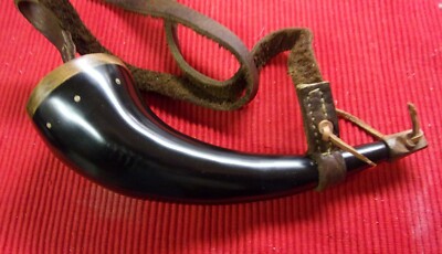 Hand finished buffalo powder horn   (American Bison) Black Powder